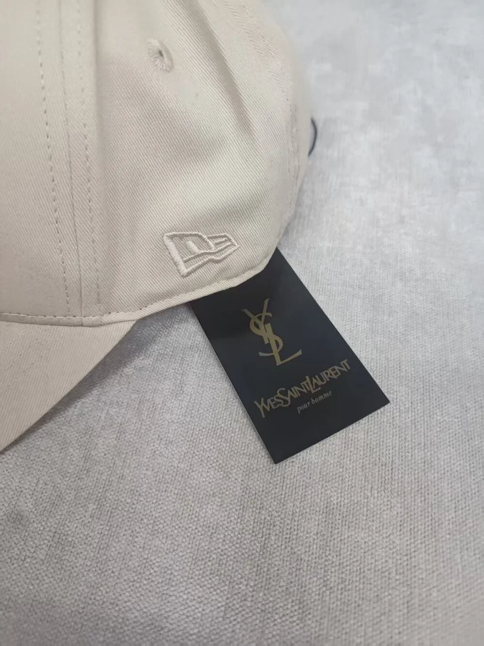 ✨YSL Saint Laurent Beige Twill Baseball Cap